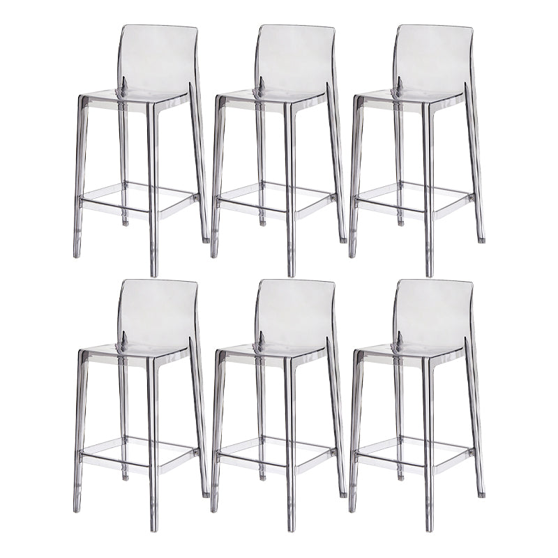 Contemporary Acrylic Low Back Bar Stool Armless Counter Height Stool for Living Room
