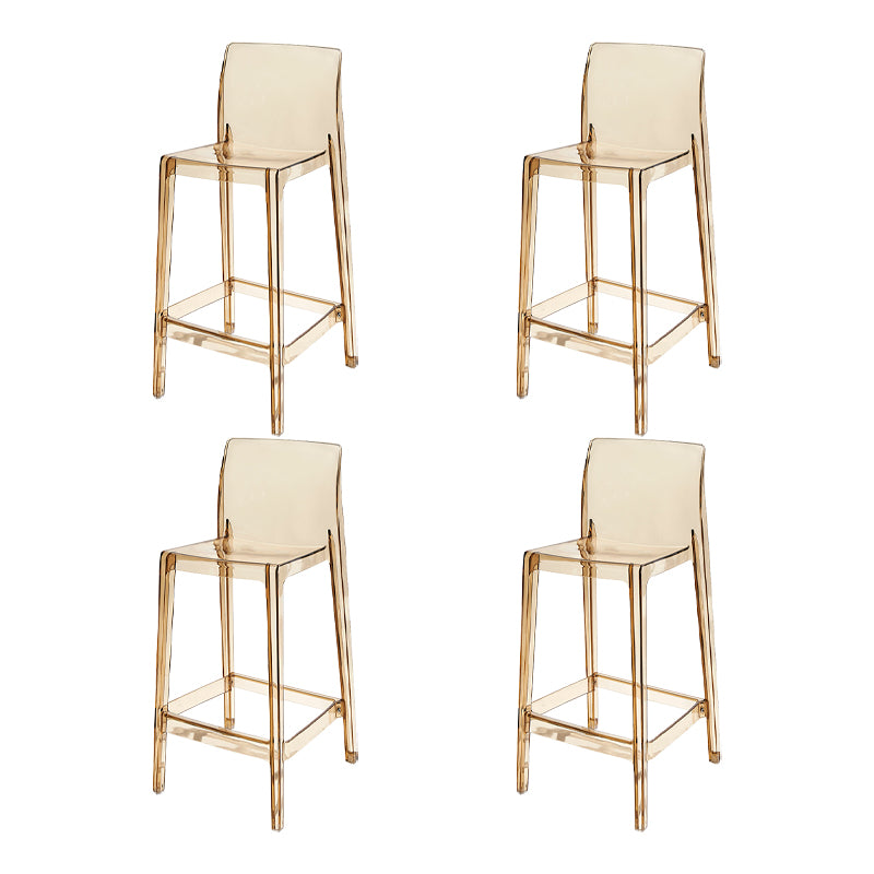 Contemporary Acrylic Low Back Bar Stool Armless Counter Height Stool for Living Room