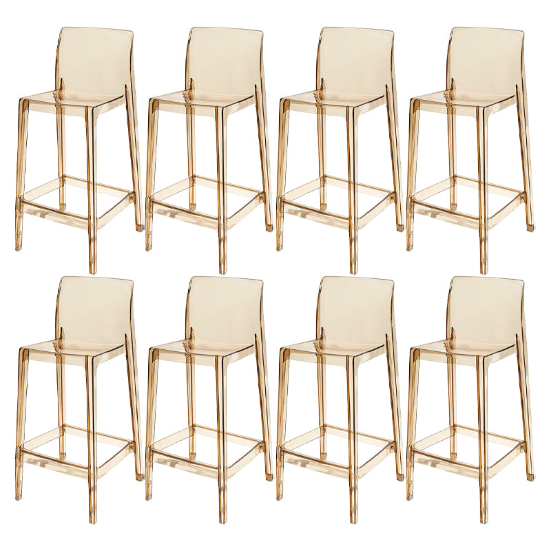 Contemporary Acrylic Low Back Bar Stool Armless Counter Height Stool for Living Room