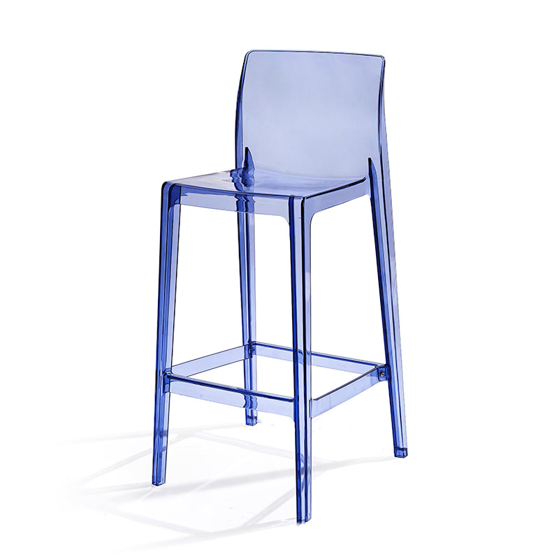 Contemporary Acrylic Low Back Bar Stool Armless Counter Height Stool for Living Room