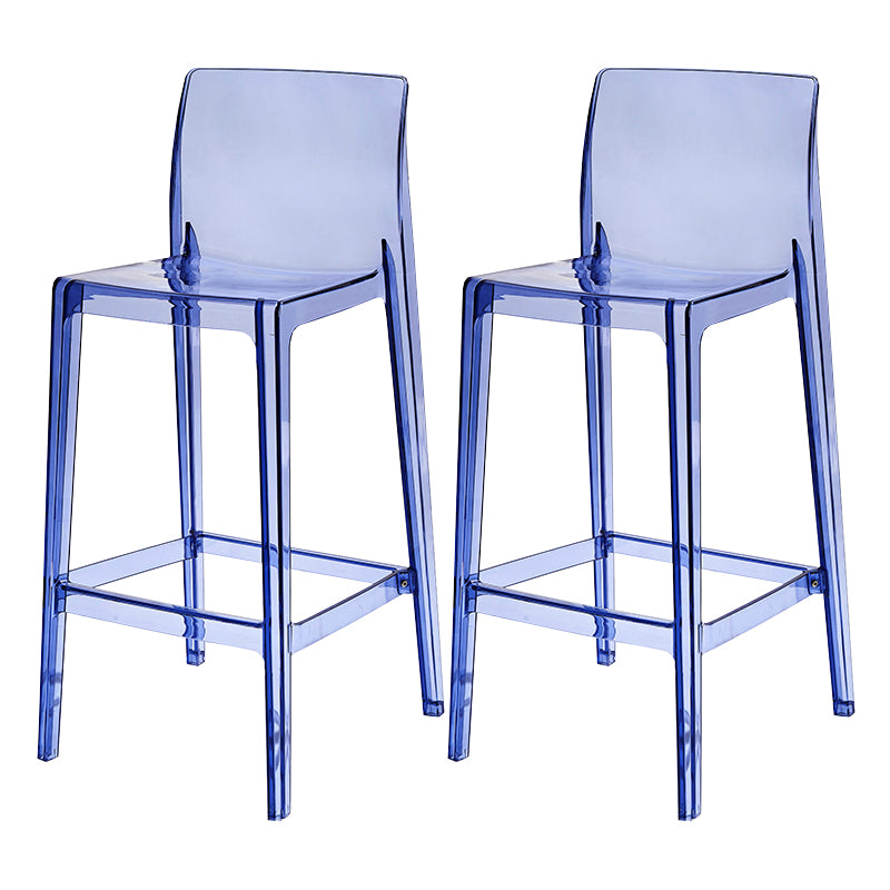 Contemporary Acrylic Low Back Bar Stool Armless Counter Height Stool for Living Room