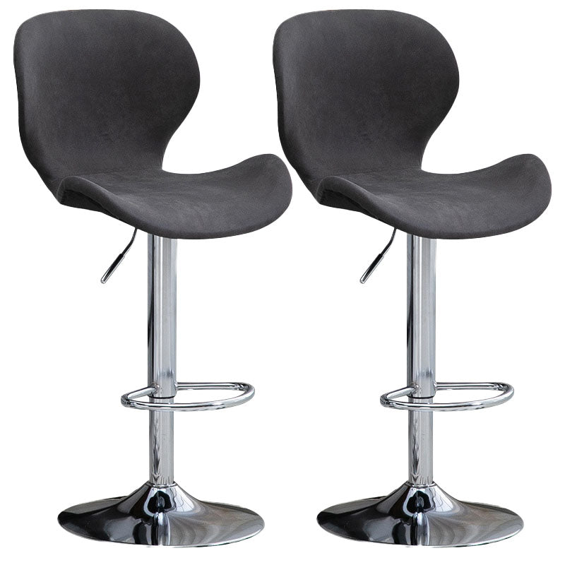 Scandinavian Metal Barstool Faux Leather Low Back Footrest Furniture