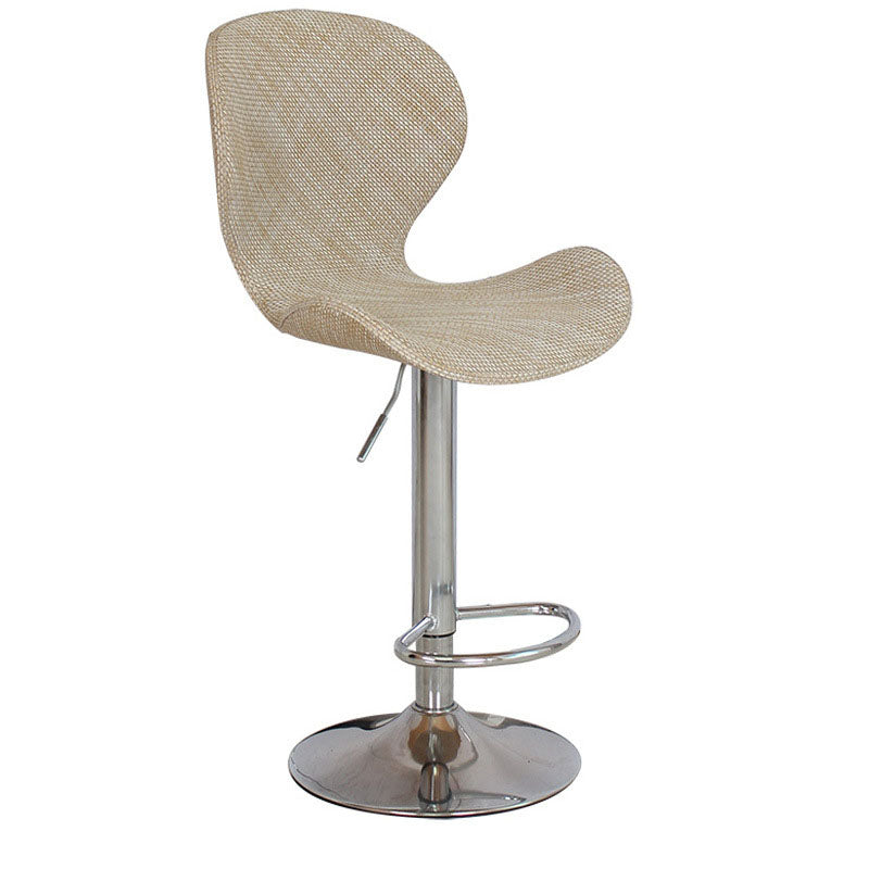 Scandinavian Metal Barstool Faux Leather Low Back Footrest Furniture