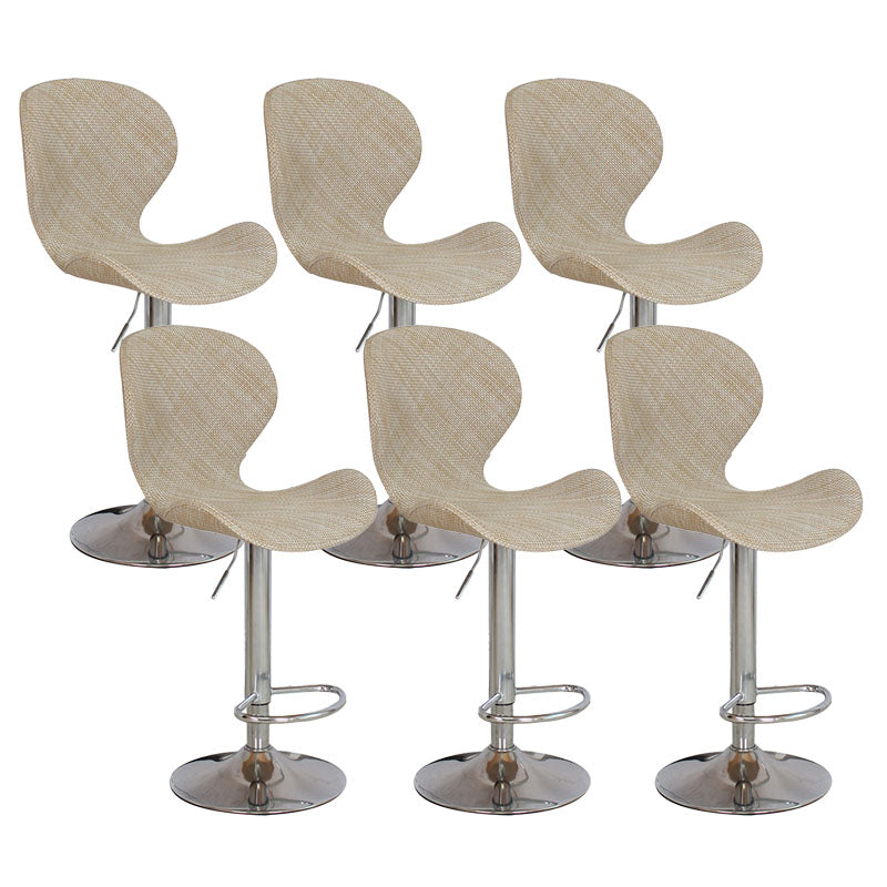 Scandinavian Metal Barstool Faux Leather Low Back Footrest Furniture