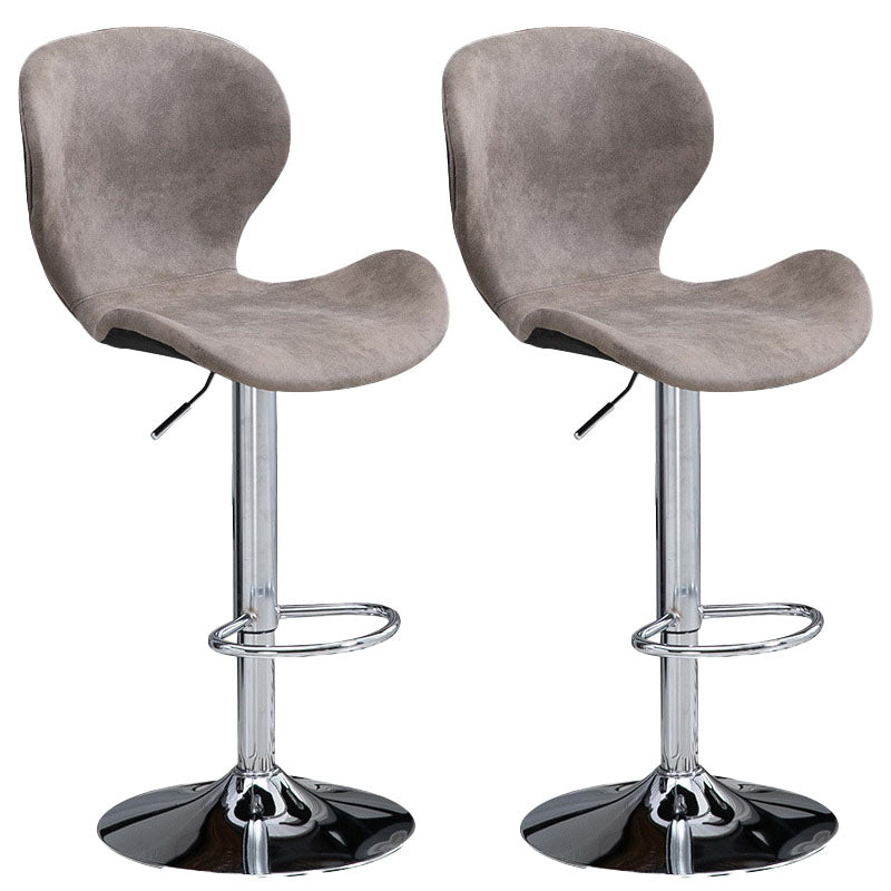 Scandinavian Metal Barstool Faux Leather Low Back Footrest Furniture