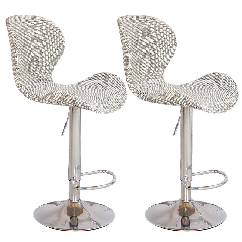 Scandinavian Metal Barstool Faux Leather Low Back Footrest Furniture