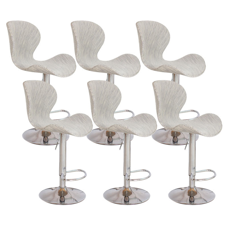 Scandinavian Metal Barstool Faux Leather Low Back Footrest Furniture