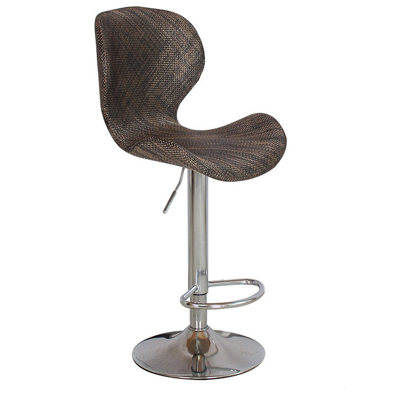 Scandinavian Metal Barstool Faux Leather Low Back Footrest Furniture