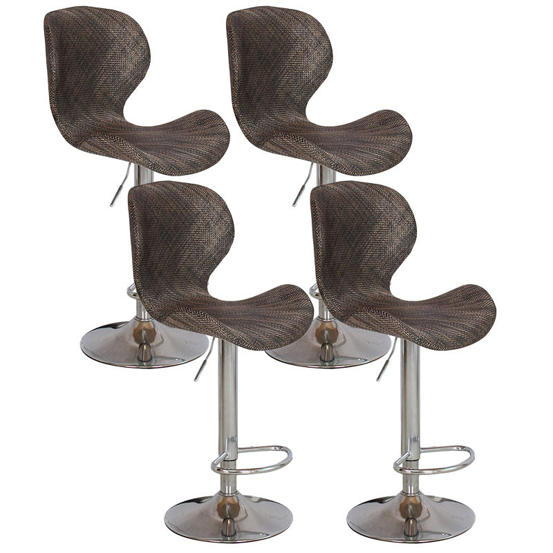 Scandinavian Metal Barstool Faux Leather Low Back Footrest Furniture