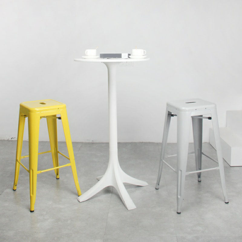 Industrial Square Backless Bar Stool Metal Indoor Stool for Bristol