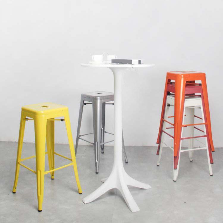 Industrial Square Backless Bar Stool Metal Indoor Stool for Bristol