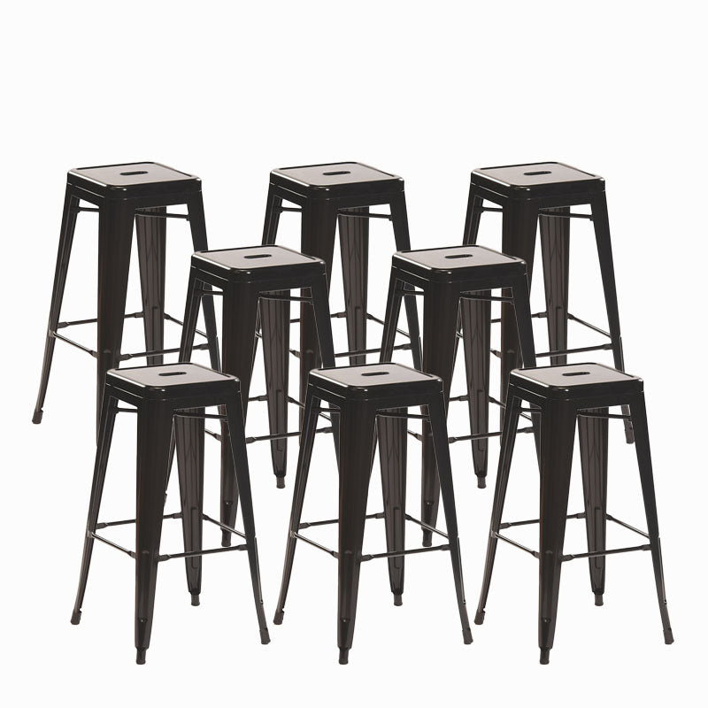 Industrial Square Backless Bar Stool Metal Indoor Stool for Bristol