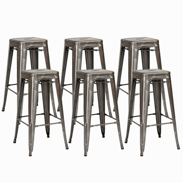 Industrial Square Backless Bar Stool Metal Indoor Stool for Bristol