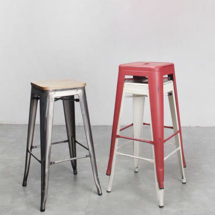 Industrial Square Backless Bar Stool Metal Indoor Stool for Bristol