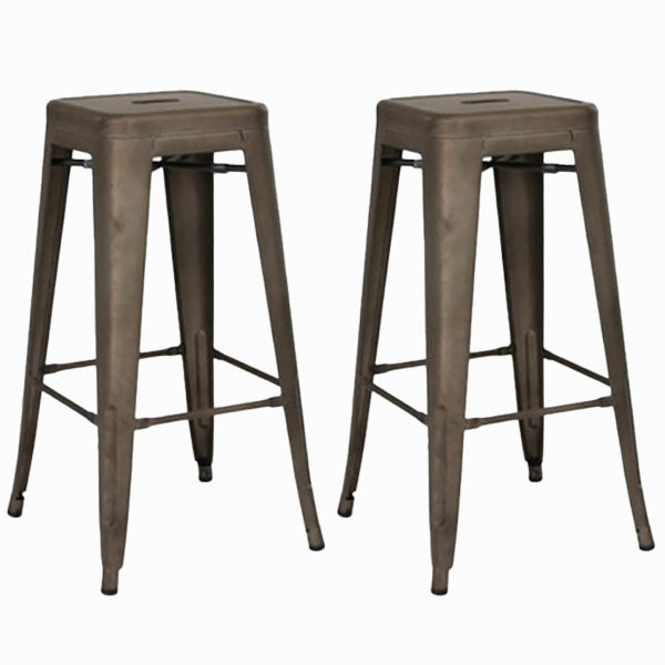 Industrial Square Backless Bar Stool Metal Indoor Stool for Bristol