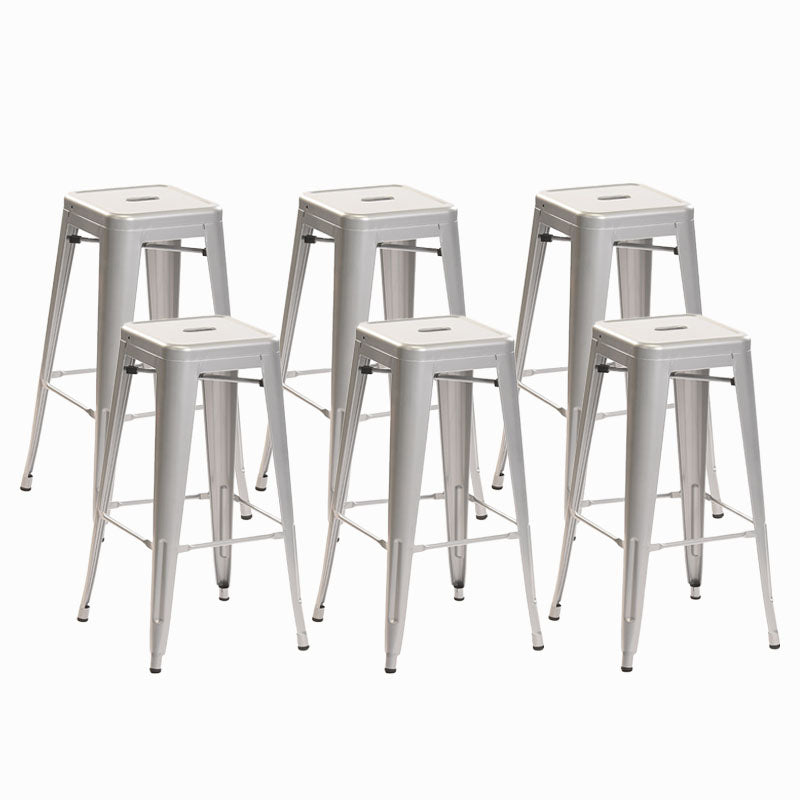 Industrial Square Backless Bar Stool Metal Indoor Stool for Bristol