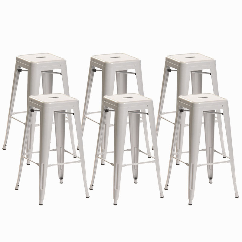 Industrial Square Backless Bar Stool Metal Indoor Stool for Bristol