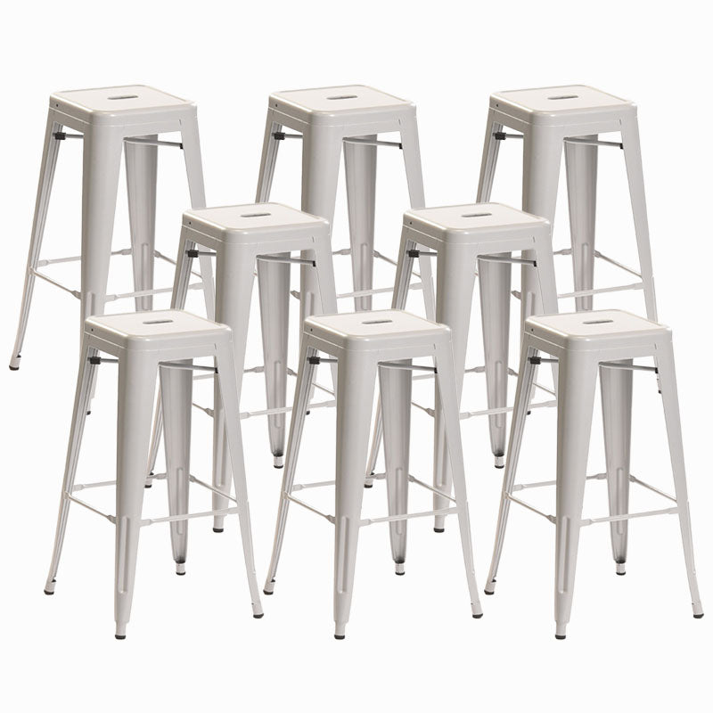Industrial Square Backless Bar Stool Metal Indoor Stool for Bristol