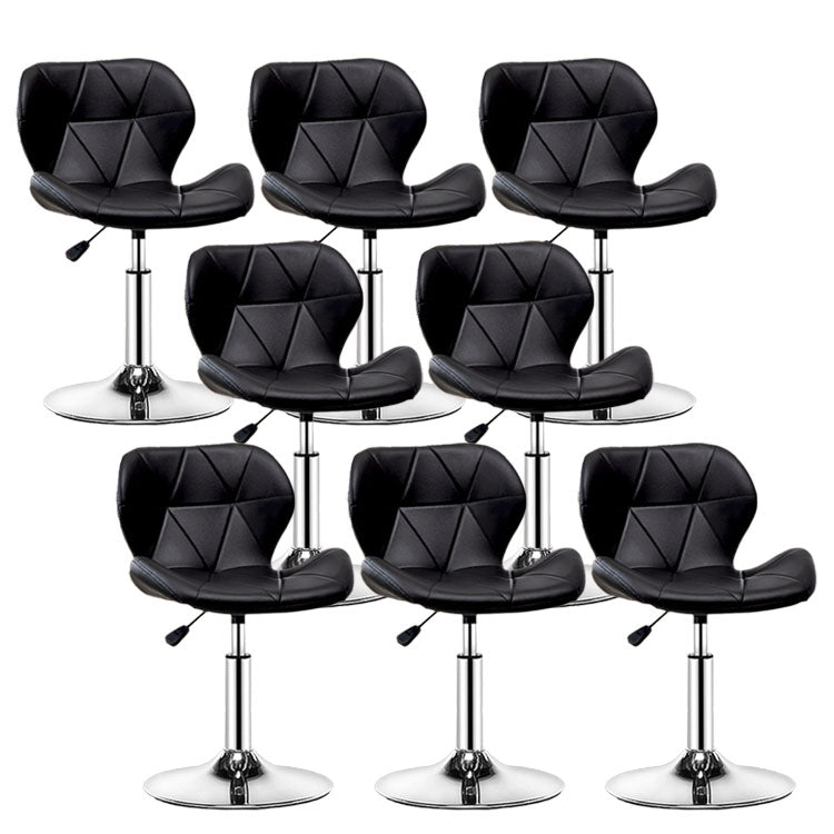 Scandinavian Metal Barstool Faux Leather Adjustable Counter Stool for Home