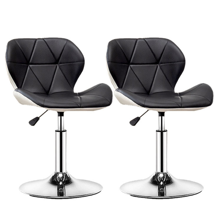 Scandinavian Metal Barstool Faux Leather Adjustable Counter Stool for Home