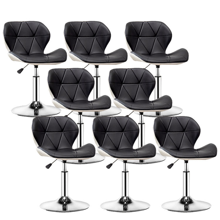 Scandinavian Metal Barstool Faux Leather Adjustable Counter Stool for Home