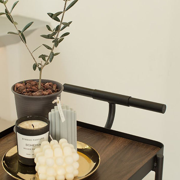 Contemporary 35.43"H Rolling Prep Table Rectangular Metal Prep Table for Dining Room