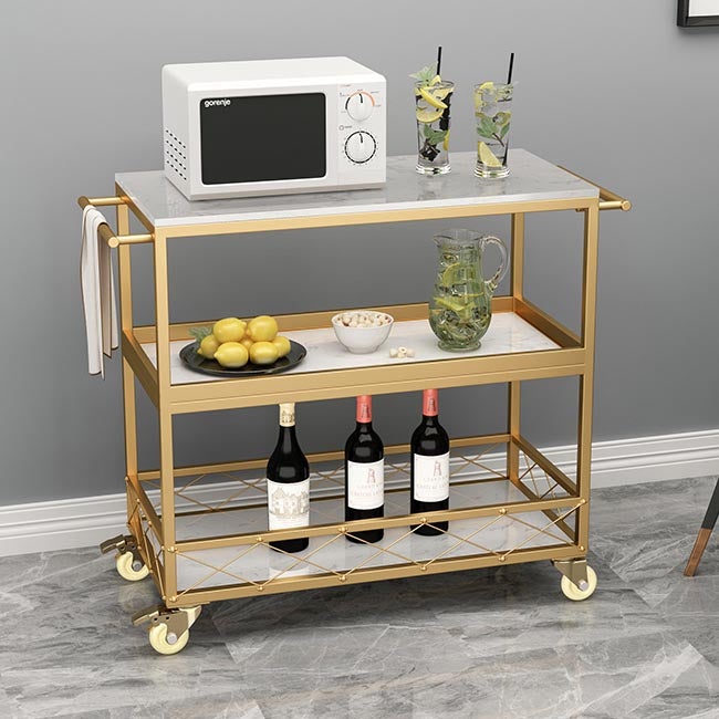 31.50" High Contemporary Rectangle Prep Table Rolling Metal Prep Table for Kitchen