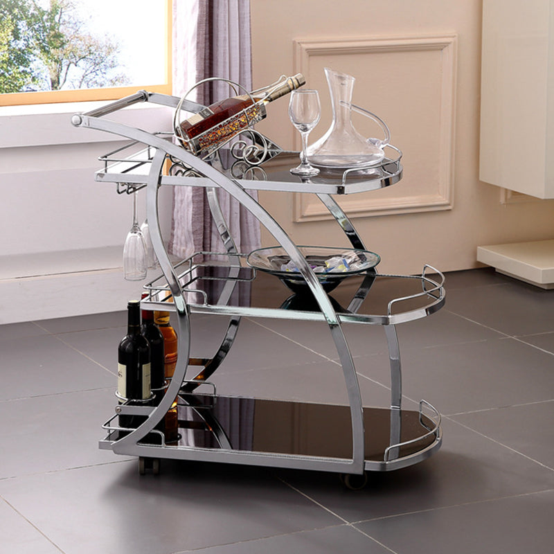 32.68" High Contemporary Rectangle Prep Table Rolling Metal Prep Table for Kitchen