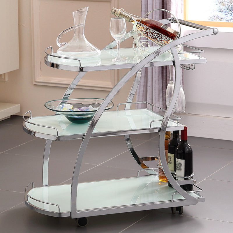 32.68" High Contemporary Rectangle Prep Table Rolling Metal Prep Table for Kitchen