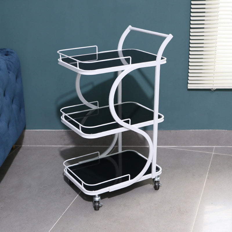 33.07" High Contemporary Rectangle Prep Table Rolling Metal Prep Table for Kitchen