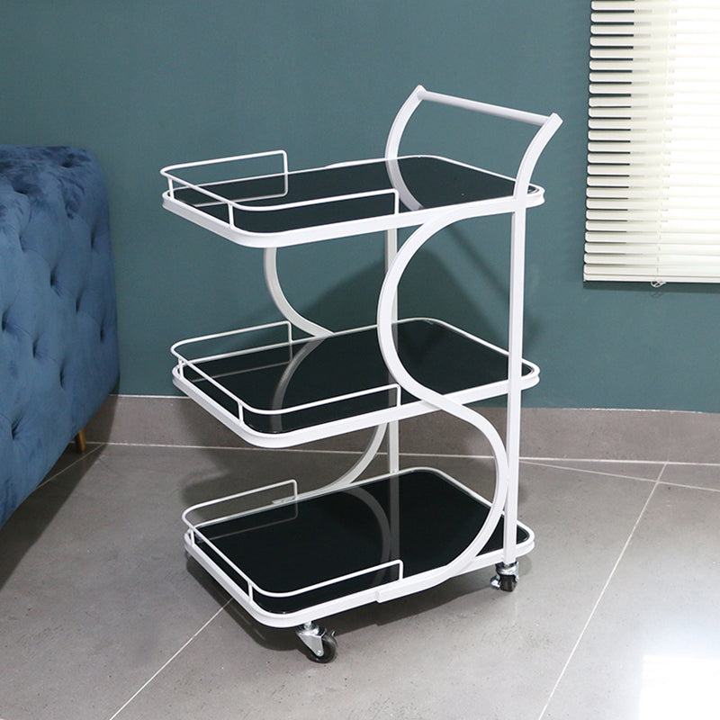 33.07" High Contemporary Rectangle Prep Table Rolling Metal Prep Table for Kitchen