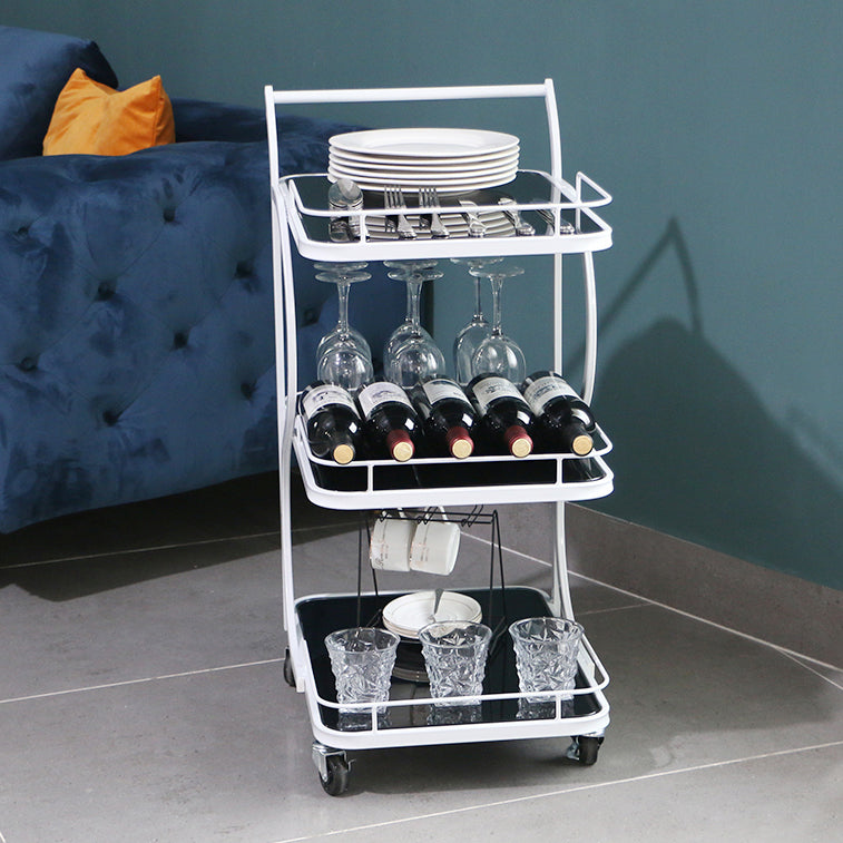 33.07" High Contemporary Rectangle Prep Table Rolling Metal Prep Table for Kitchen