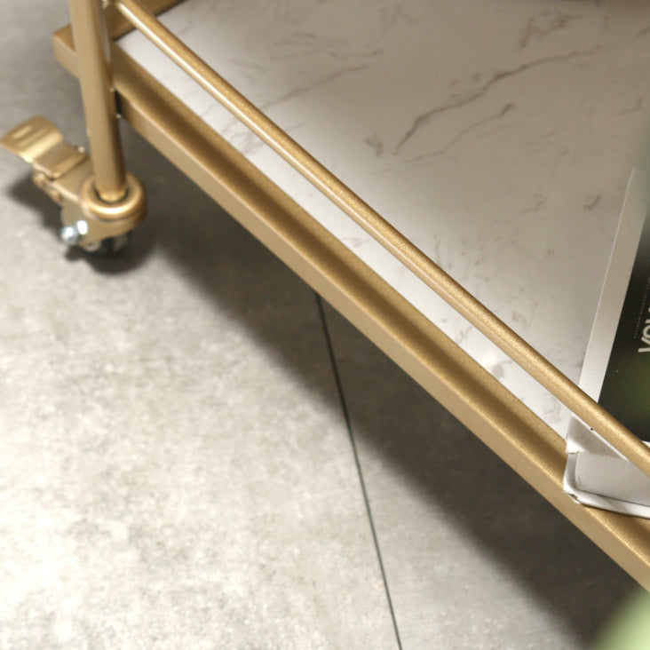 33.86" High Modern Style Rectangle Prep Table Rolling Metal Prep Table for Home