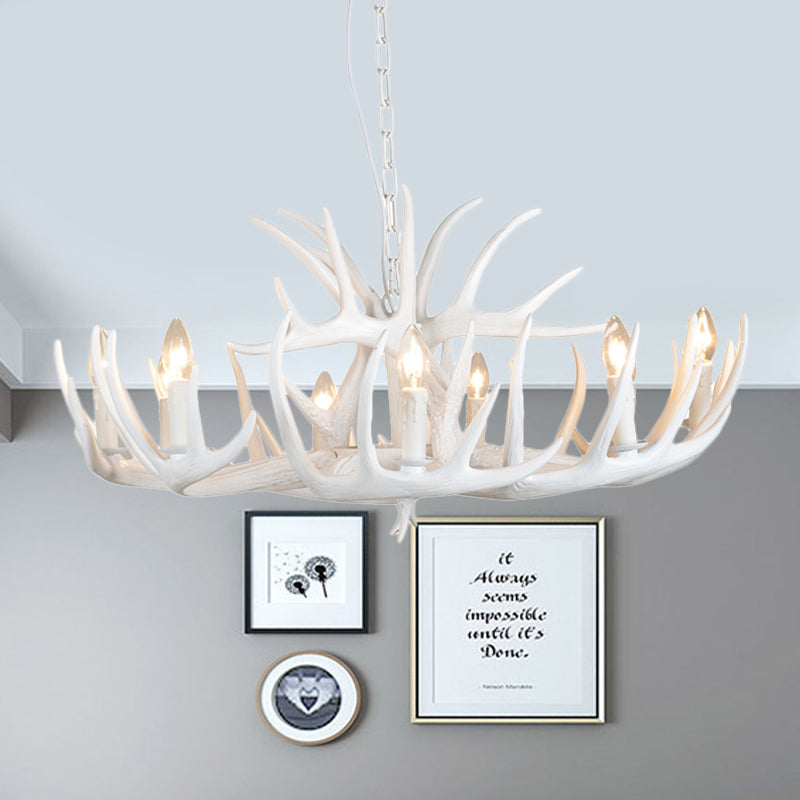 Résine Antler suspendu lustre moderne 4/6/9 Lumières Blanc Plafond suspendu Light