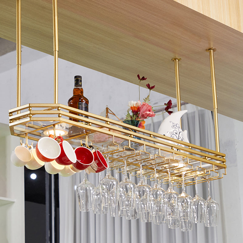 Industrial Hanging Wine Racks Metal Stemware Holder Wine Jail