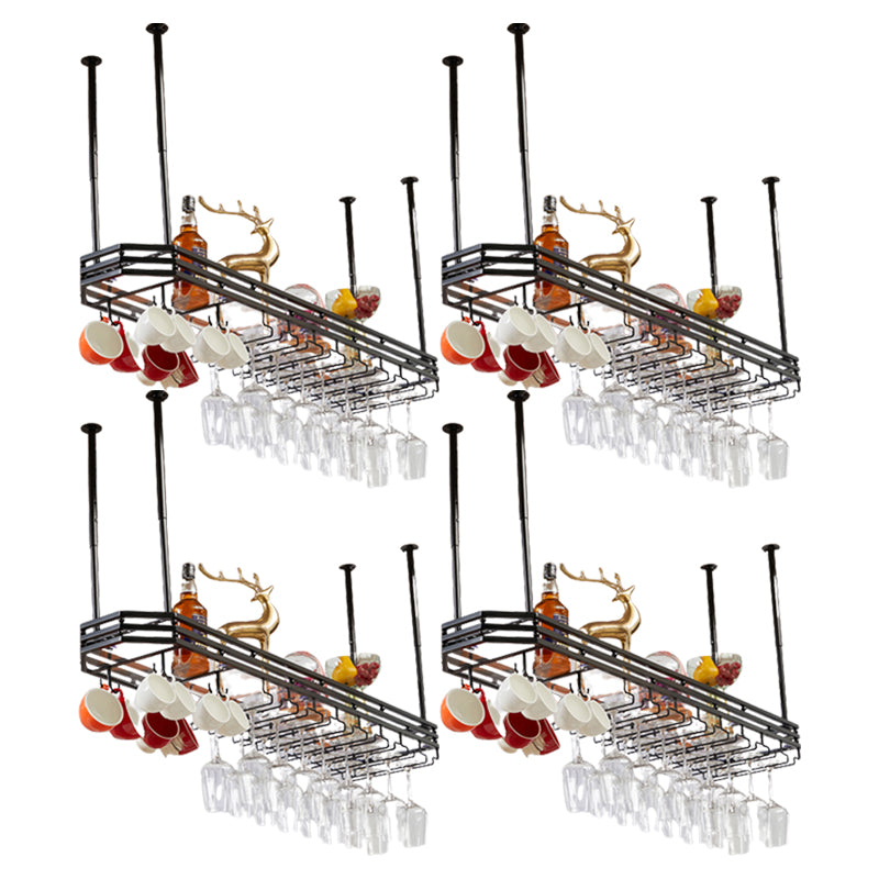 Industrial Hanging Wine Racks Metal Stemware Holder Wine Jail