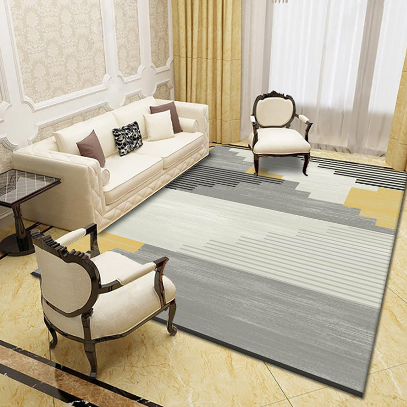 Geometric Pattern Rug Living Room Carpet Polyester Washable Area Rug