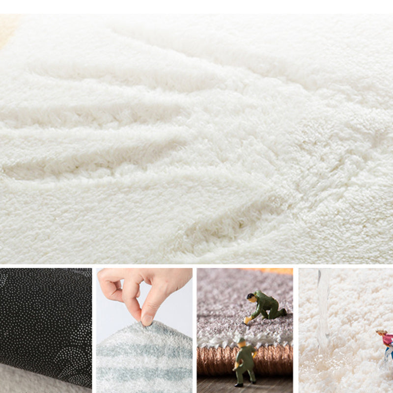 Rectangle Shape Rug Living Room Abstract Line Carpet Polyester Washable Area Rug