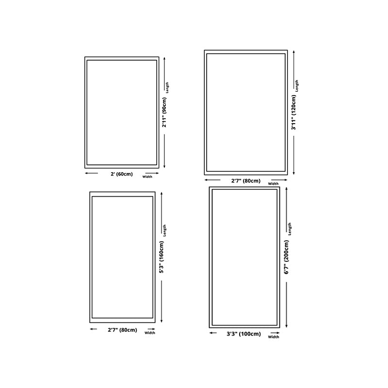 Rectangle Shape Rug Living Room Abstract Line Carpet Polyester Washable Area Rug