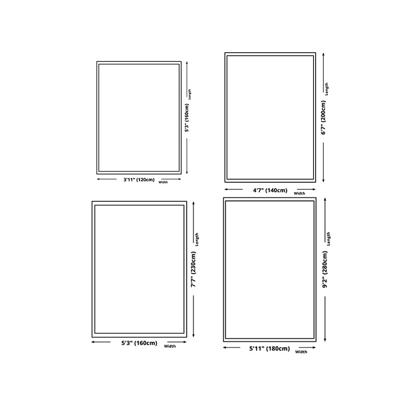 Rectangle Shape Rug Living Room Abstract Line Carpet Polyester Washable Area Rug