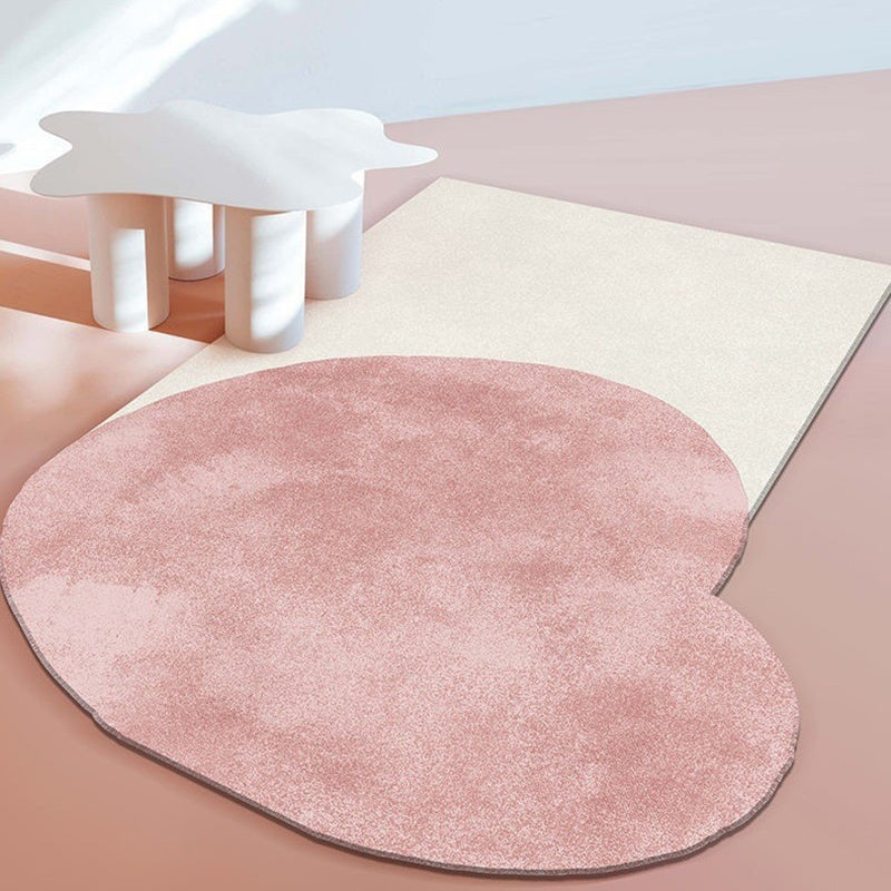 Heart-shaped Rug Living Room Irregular Shape Carpet Polyester Washable Area Rug
