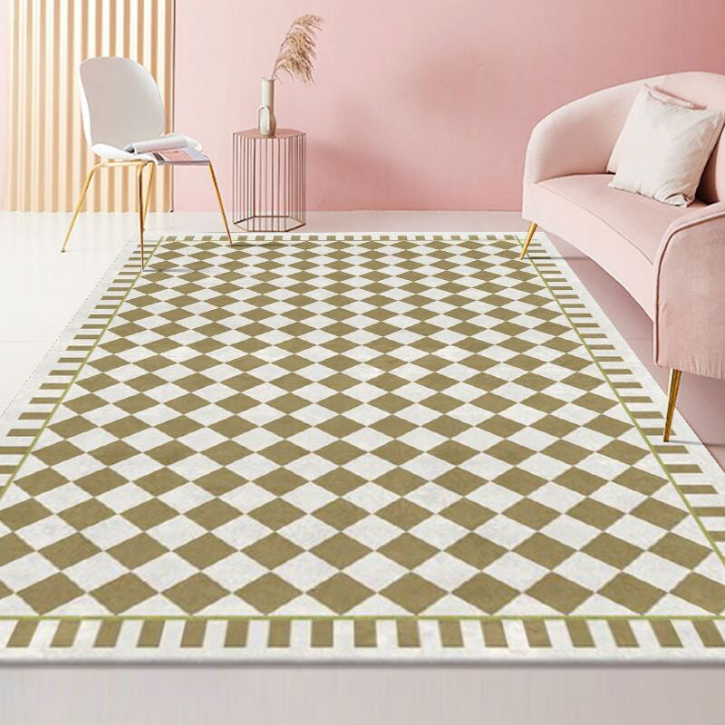 Lattice Pattern Rug Modern Style Rectangle Stain Resistant Shape Rug for Home Decor
