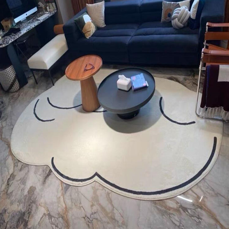 Irregular Cloud Shape Rug Living Room Carpet Polyester Washable Area Rug