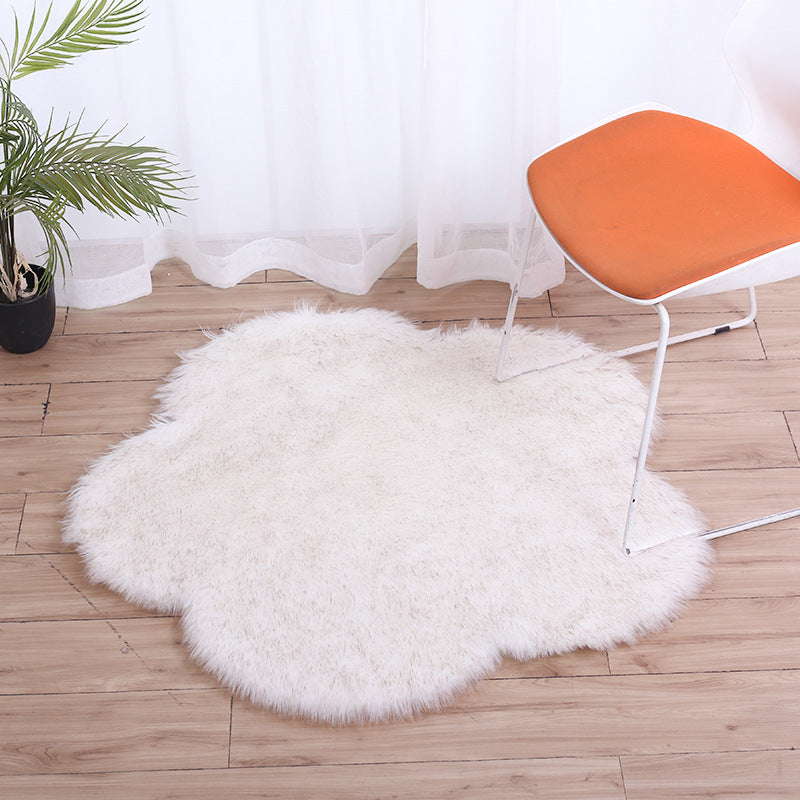 Irregular Flower Shape Rug Living Room Carpet Polyester Washable Area Rug