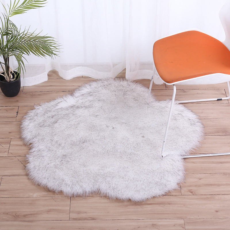 Irregular Flower Shape Rug Living Room Carpet Polyester Washable Area Rug