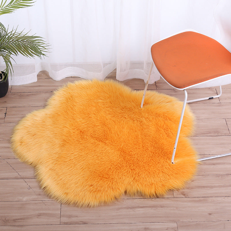 Irregular Flower Shape Rug Living Room Carpet Polyester Washable Area Rug