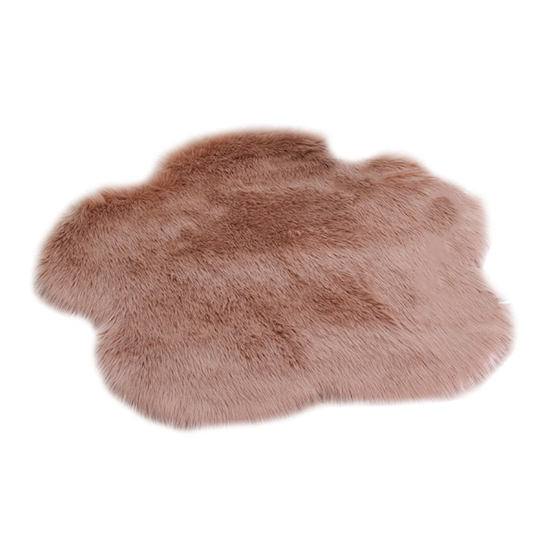 Irregular Flower Shape Rug Living Room Carpet Polyester Washable Area Rug