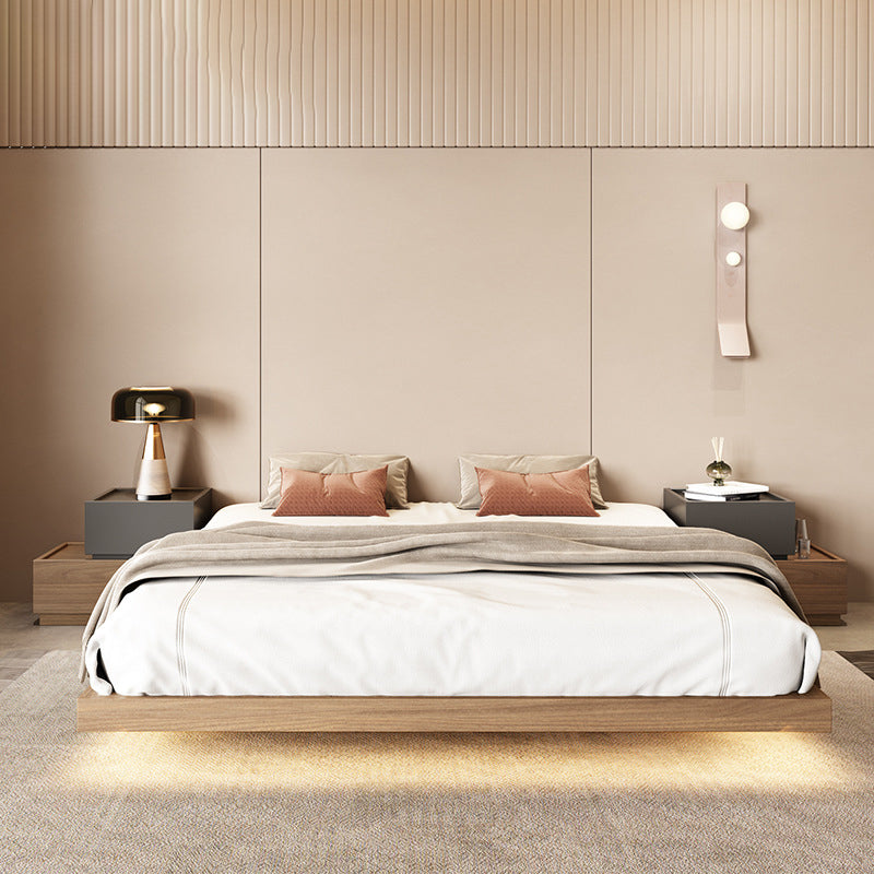 Pine Wood Platform Bed Frame in Natural,78.74 Inch Long with Legs