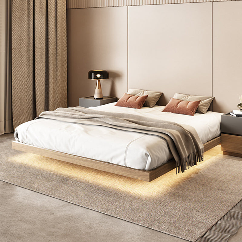 Pine Wood Platform Bed Frame in Natural,78.74 Inch Long with Legs