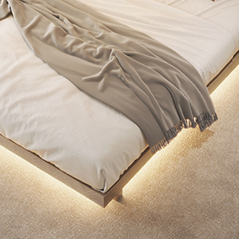 Pine Wood Platform Bed Frame in Natural,78.74 Inch Long with Legs